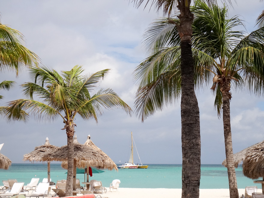 aruba palmeira praia barco - Dicas de Aruba, a ilha feliz! Uma viagem para o Caribe sem furacão