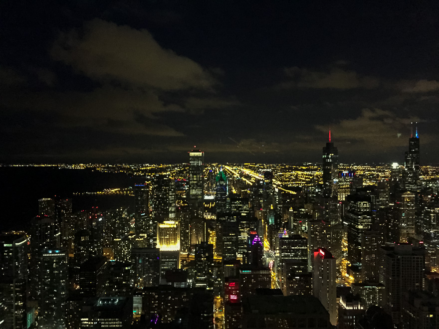 chicago 360 noite - Chicago vista do alto - Skydeck e 360 Chicago