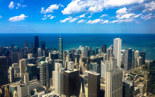 predios de chicago vista do alto a partir do skydeck de dia
