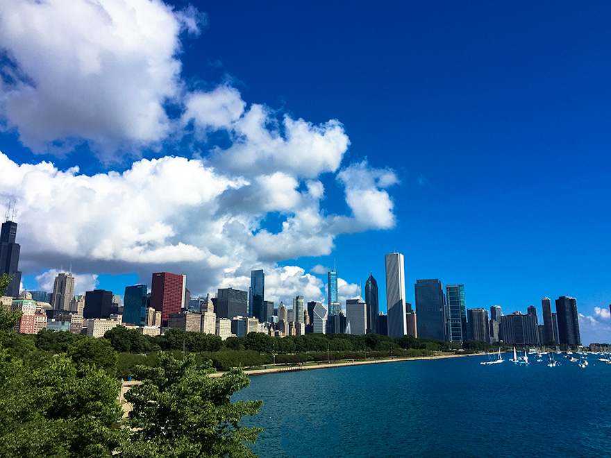 vista lago michigan e skyline economizar em uma viagem para chicago