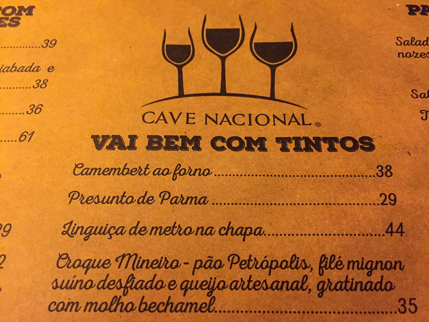 cave nacional enoteca botafogo cardapio - Cave Nacional: enoteca em Botafogo