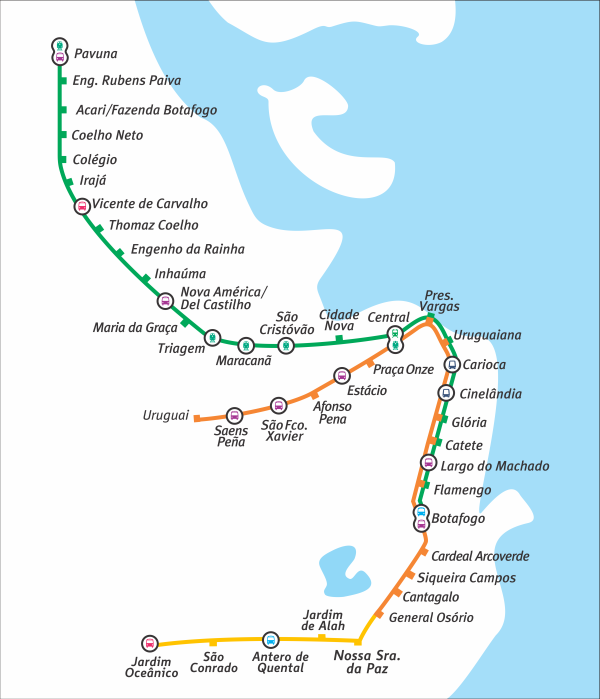 mapa metro rio de janeiro - Meio de transporte no Rio de Janeiro. Como andar no Rio?