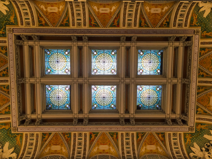 claraboia biblioteca congresso - Biblioteca do Congresso Americano, uma das mais lindas do mundo