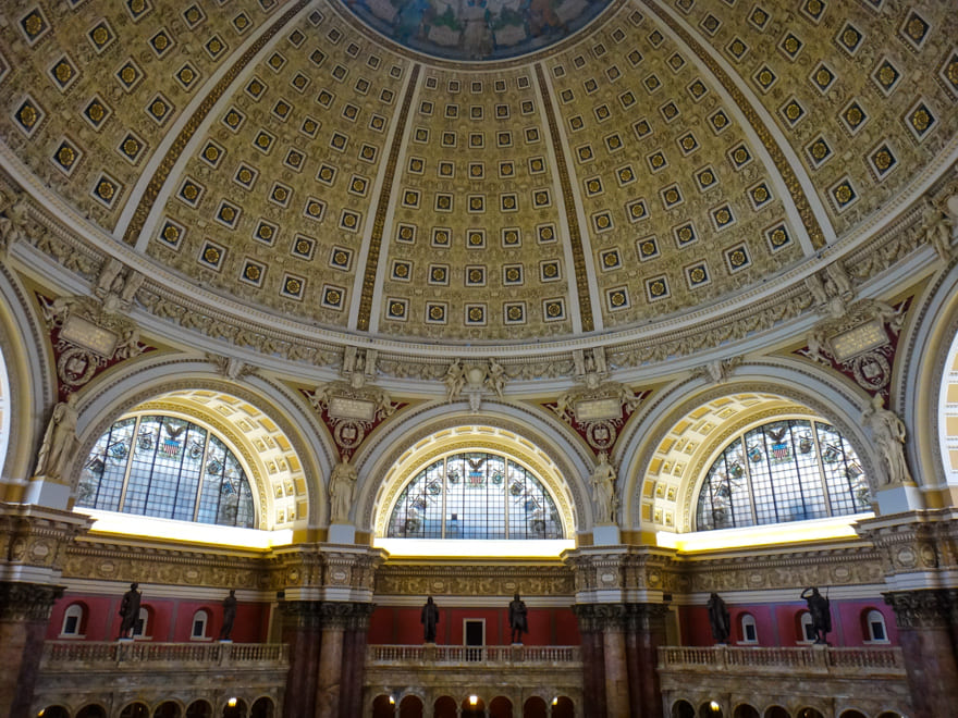 cupula biblioteca congresso norte americano - Biblioteca do Congresso Americano, uma das mais lindas do mundo