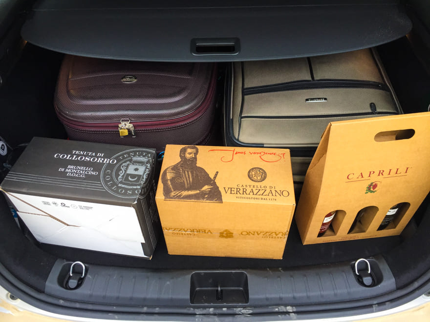 caixas de vinho porta mala - Vinícola em Chianti na Toscana: passeio no Castello di Verrazzano